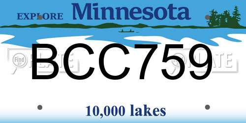 BCC759 Minnesota License Plate