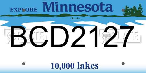 BCD2127 Minnesota License Plate