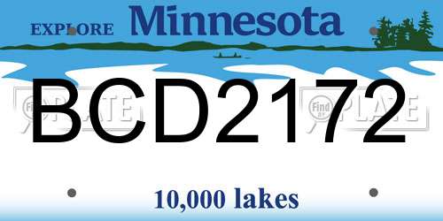 BCD2172 Minnesota License Plate