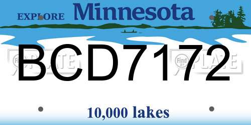 BCD7172 Minnesota License Plate