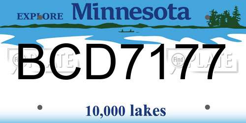 BCD7177 Minnesota License Plate