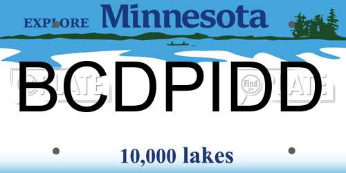 BCDPIDD Minnesota License Plate