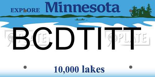 BCDTITT Minnesota License Plate