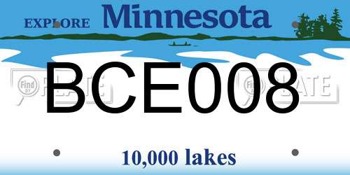 BCE008 Minnesota License Plate