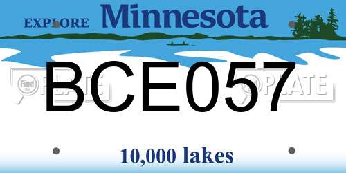 BCE057 Minnesota License Plate