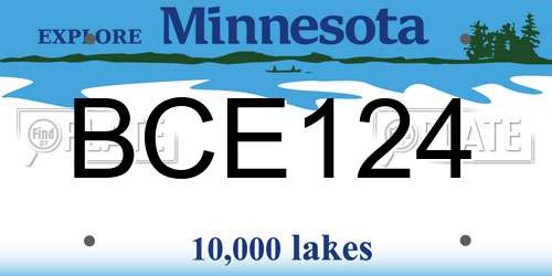 BCE124 Minnesota License Plate