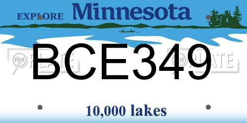 BCE349 Minnesota License Plate
