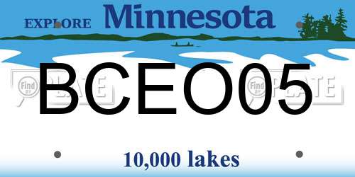 BCEO05 Minnesota License Plate
