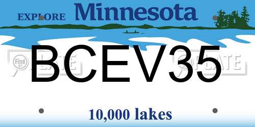 BCEV35 Minnesota License Plate
