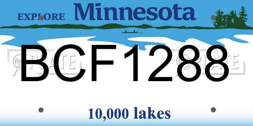 BCF1288 Minnesota License Plate