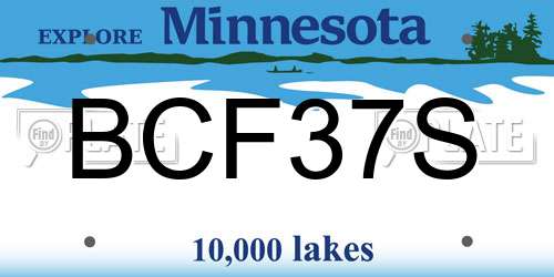 BCF37S Minnesota License Plate