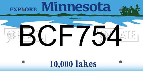 BCF754 Minnesota License Plate
