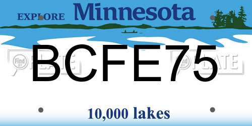 BCFE75 Minnesota License Plate
