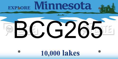 BCG265 Minnesota License Plate