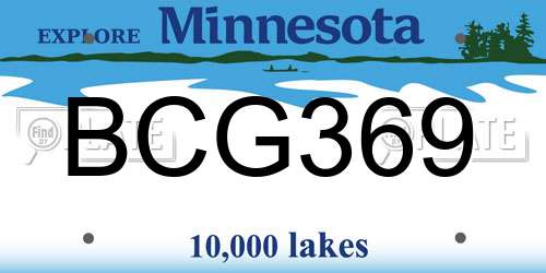 BCG369 Minnesota License Plate