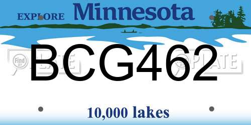 BCG462 Minnesota License Plate