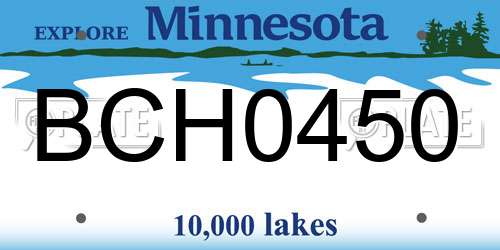 BCH0450 Minnesota License Plate
