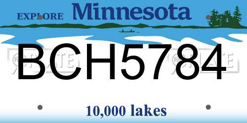 BCH5784 Minnesota License Plate
