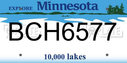 BCH6577 Minnesota License Plate