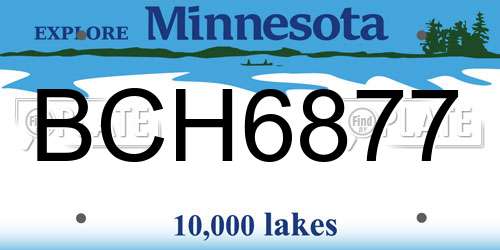 BCH6877 Minnesota License Plate