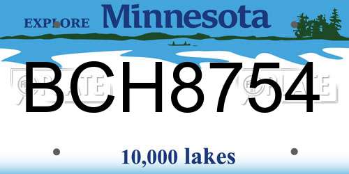 BCH8754 Minnesota License Plate