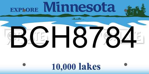 BCH8784 Minnesota License Plate