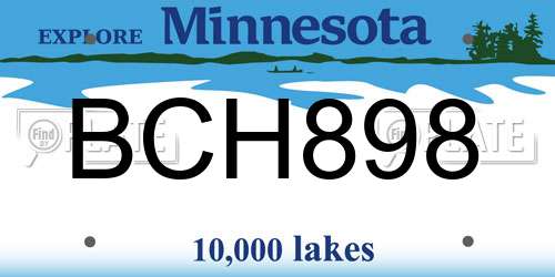 BCH898 Minnesota License Plate