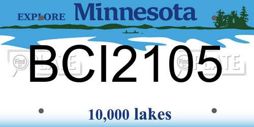 BCI2105 Minnesota License Plate