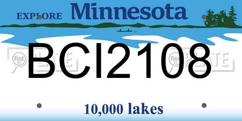 BCI2108 Minnesota License Plate