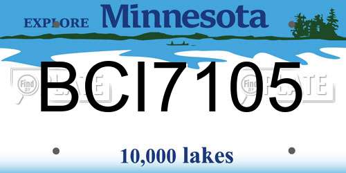 BCI7105 Minnesota License Plate