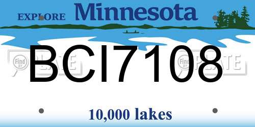BCI7108 Minnesota License Plate