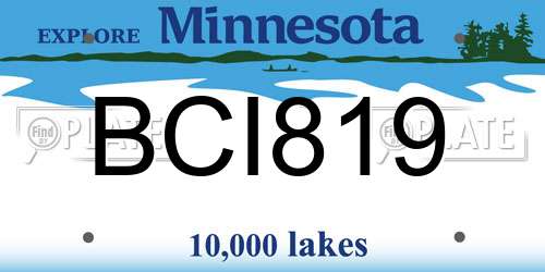 BCI819 Minnesota License Plate