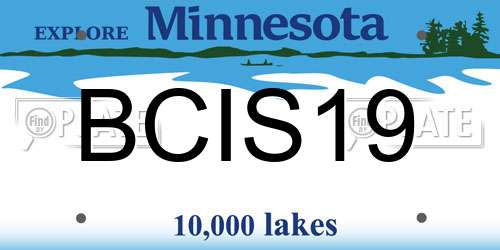 BCIS19 Minnesota License Plate