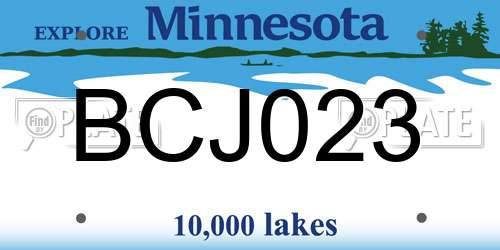 BCJ023 Minnesota License Plate