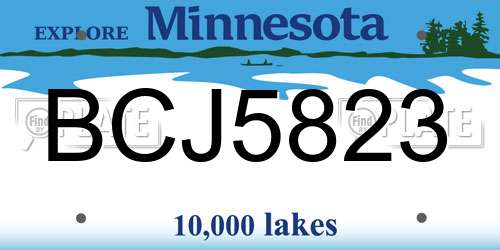 BCJ5823 Minnesota License Plate