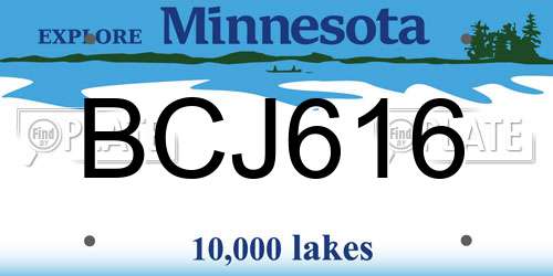 BCJ616 Minnesota License Plate