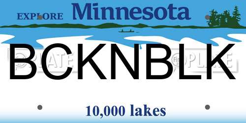 BCKNBLK Minnesota License Plate