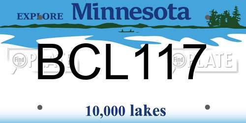 BCL117 Minnesota License Plate