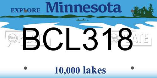 BCL318 Minnesota License Plate