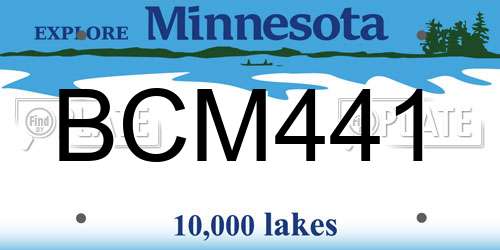 BCM441 Minnesota License Plate