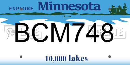 BCM748 Minnesota License Plate