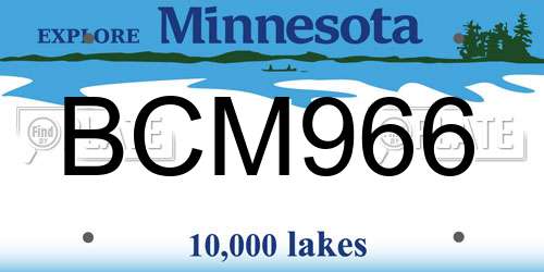 BCM966 Minnesota License Plate