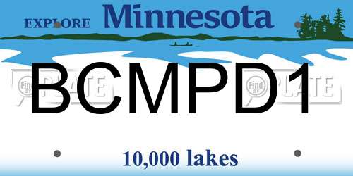 BCMPD1 Minnesota License Plate