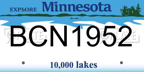 BCN1952 Minnesota License Plate