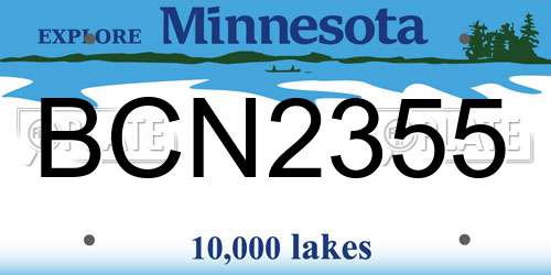 BCN2355 Minnesota License Plate