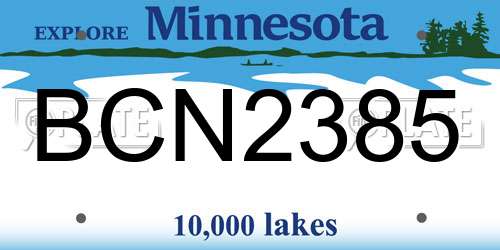 BCN2385 Minnesota License Plate