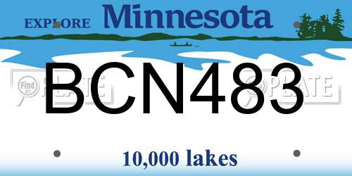BCN483 Minnesota License Plate