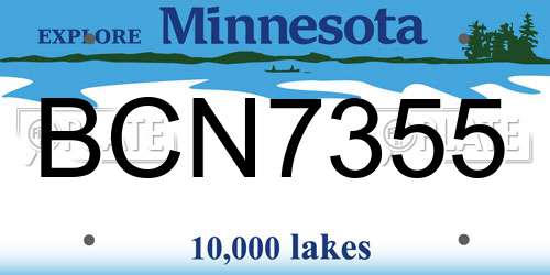 BCN7355 Minnesota License Plate