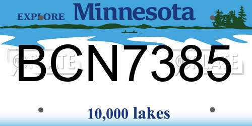 BCN7385 Minnesota License Plate