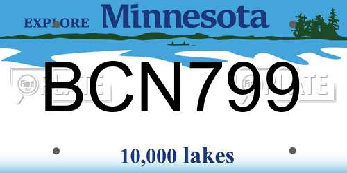 BCN799 Minnesota License Plate